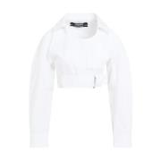Witte La Chemise Obra Shirt Jacquemus , White , Dames
