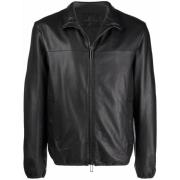 Leather Jackets Emporio Armani , Black , Heren