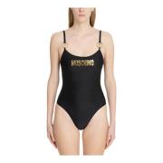 Double Question Mark Swimsuit Moschino , Black , Dames