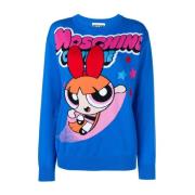 Round-neck Knitwear Moschino , Blue , Dames