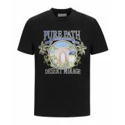 T-shirt met Korte Mouw en Voorkant Print Pure Path , Black , Heren