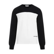 Katoenen Pullover Zwart Ivoor Sweater Alexander McQueen , White , Here...