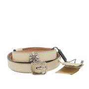 Pre-owned Leather belts Burberry Vintage , White , Dames