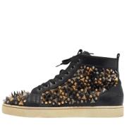 Pre-owned Leather sneakers Christian Louboutin Pre-owned , Black , Dam...