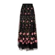 Zwart Rose Polyester Midi Rok Giambattista Valli , Multicolor , Dames