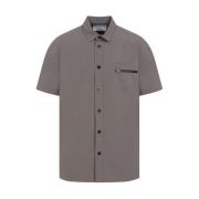 Matte Taffeta Shirt in Taupe Sacai , Gray , Heren