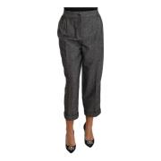 Grijze Wol Geplooide Korte Broek Dolce & Gabbana , Gray , Dames