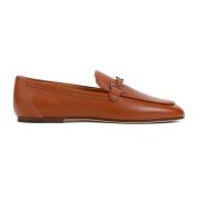 Grained Leather Loafers in Brandy Scuro Tod's , Brown , Dames