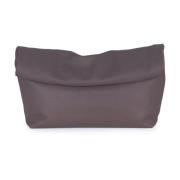 Delhi, grote nertsleren clutch Cortana , Brown , Dames