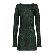 Paris, top in zijde sonora print Cortana , Green , Dames