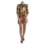 Multicolor Tijger Bloemen Shift Mini Jurk Dolce & Gabbana , Multicolor...