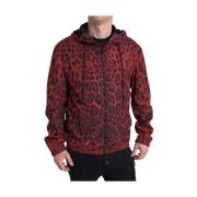 Gedurfd Rood Luipaard Hooded Bomberjack Dolce & Gabbana , Multicolor ,...