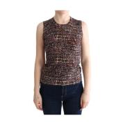 Multicolor Gebreide Wol Mouwloze Top Dolce & Gabbana , Multicolor , Da...