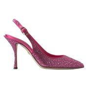 Roze Zijden Slingback Hakken Dolce & Gabbana , Pink , Dames