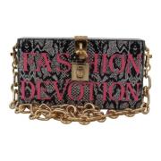 Grijze Resin Box Clutch met Gouden Details Dolce & Gabbana , Multicolo...