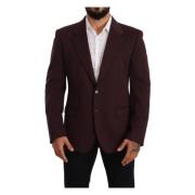 Luxe Indigo Slim Fit Blazer Dolce & Gabbana , Brown , Heren