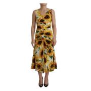 Bloemenprint Midi Sheath Jurk Dolce & Gabbana , Multicolor , Dames