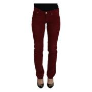 Maroon Corduroy Chic Broek Dolce & Gabbana , Red , Dames