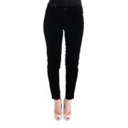 Chique Zwarte Slim Fit Cropped Broek Ermanno Scervino , Black , Dames