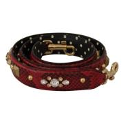Luxe Rode Python Leren Schouderband Dolce & Gabbana , Multicolor , Dam...