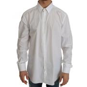 Witte Slim Fit Formele Shirt Gold Dolce & Gabbana , White , Heren