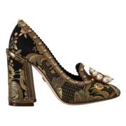 Kristallen Vierkante Neus Brokaat Pumps Dolce & Gabbana , Multicolor ,...