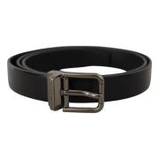 Stijlvol Zwart Leren Riem met Metalen Gesp Dolce & Gabbana , Black , D...