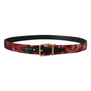 Levendig Multicolor Leren Riem met Gouden Gesp Dolce & Gabbana , Multi...