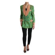 Groene Bloemen Double Breasted Jas Jas Dolce & Gabbana , Green , Dames