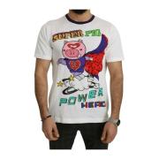 Witte Katoenen Super Power Varken T-shirt Dolce & Gabbana , White , He...