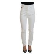 Hoge Taille Slim Jeans Off White Dolce & Gabbana , White , Dames