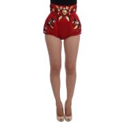 Rode Kristalversierde High Waist Shorts Dolce & Gabbana , Multicolor ,...