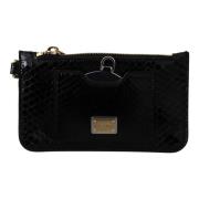 Python Patroon Leren Pols Portemonnee Dolce & Gabbana , Black , Dames