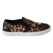 Luipaardprint Loafers voor Elegant Comfort Dolce & Gabbana , Multicolo...