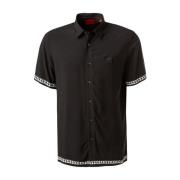 Zwarte Casual Viscose Overhemd Hugo Boss , Black , Heren