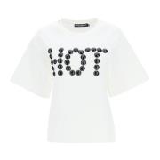 Witte Stud Detail T-Shirt Ss23 Dolce & Gabbana , White , Dames