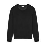Round-neck Knitwear Saint Laurent , Black , Heren