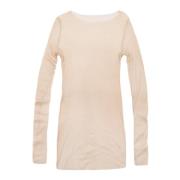 Zijden Tule Boothals Top Cortana , Beige , Dames