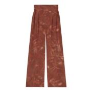 Lisa, zijden bedrukte broek Cortana , Brown , Dames