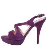 Pre-owned Suede sandals Prada Vintage , Purple , Dames