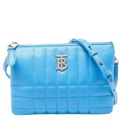 Pre-owned Leather crossbody-bags Burberry Vintage , Blue , Dames
