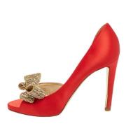 Pre-owned Satin heels Valentino Vintage , Red , Dames