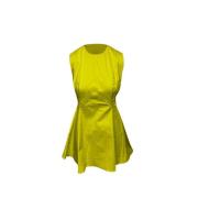 Pre-owned Cotton dresses Dior Vintage , Yellow , Dames
