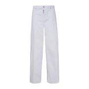 Wide Trousers Dsquared2 , White , Dames
