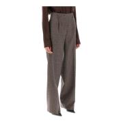 Wide Trousers Miu Miu , Brown , Dames