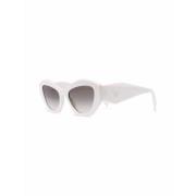 Witte zonnebril met originele accessoires Prada , White , Dames