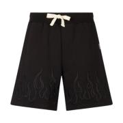 Zwarte Shorts met Geborduurde Zwarte Vlammen Vision OF Super , Black ,...