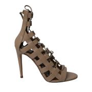 Pre-owned Leather heels Aquazzura Pre-owned , Beige , Dames