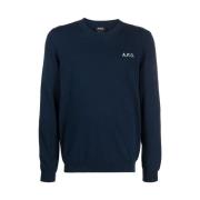 Round-neck Knitwear A.p.c. , Blue , Heren