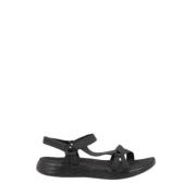 Flat Sandals Skechers , Black , Dames